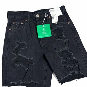 Aeropostale Black Denim Distressed 90’s style Jean Shorts